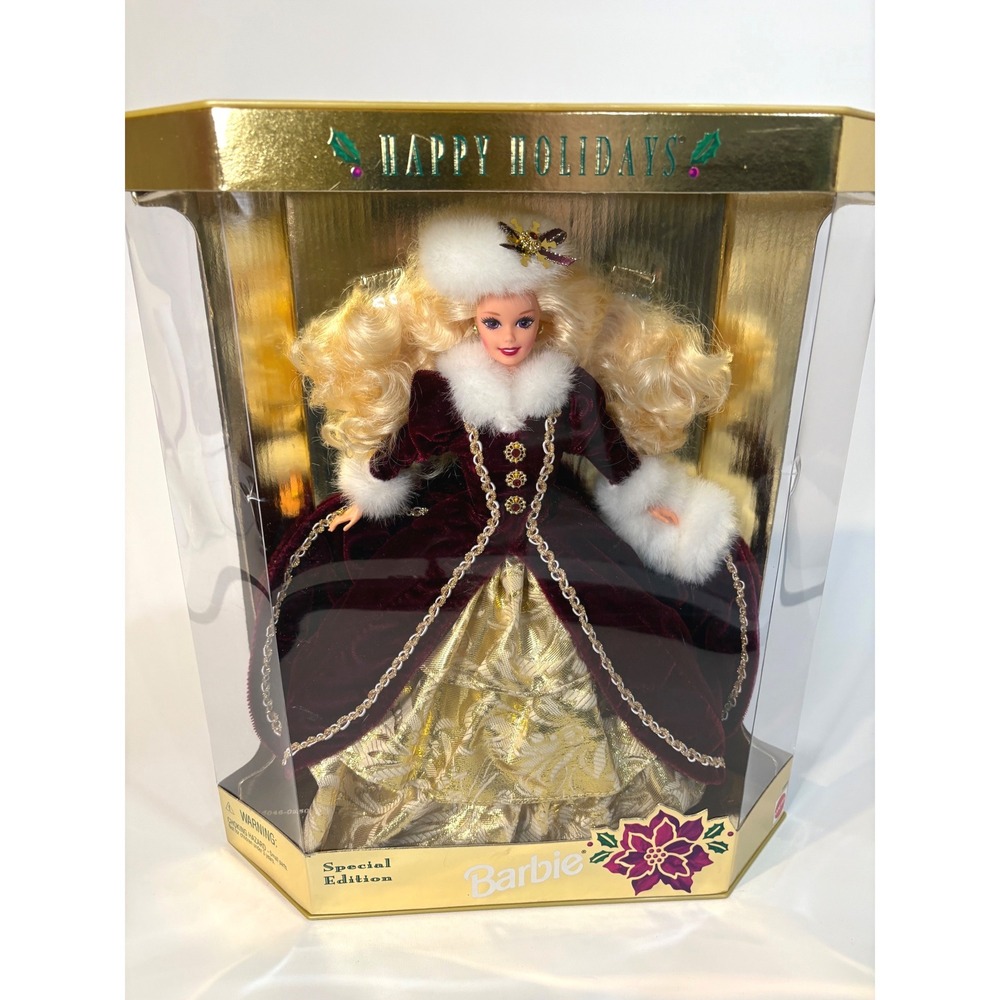 1996 Happy Holidays Barbie Special Edition Burgundy Velvet Gown 15646 NIB